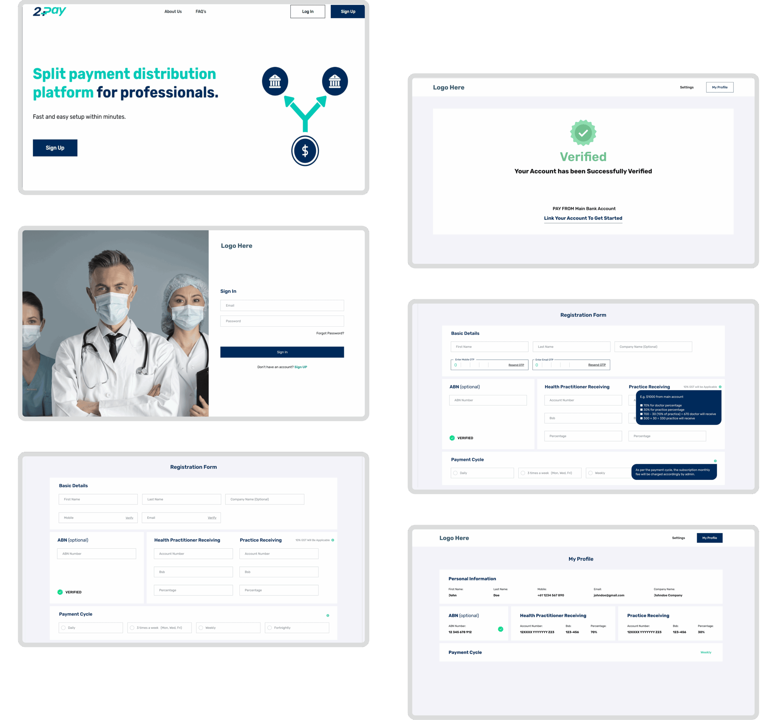 2pay Wireframe