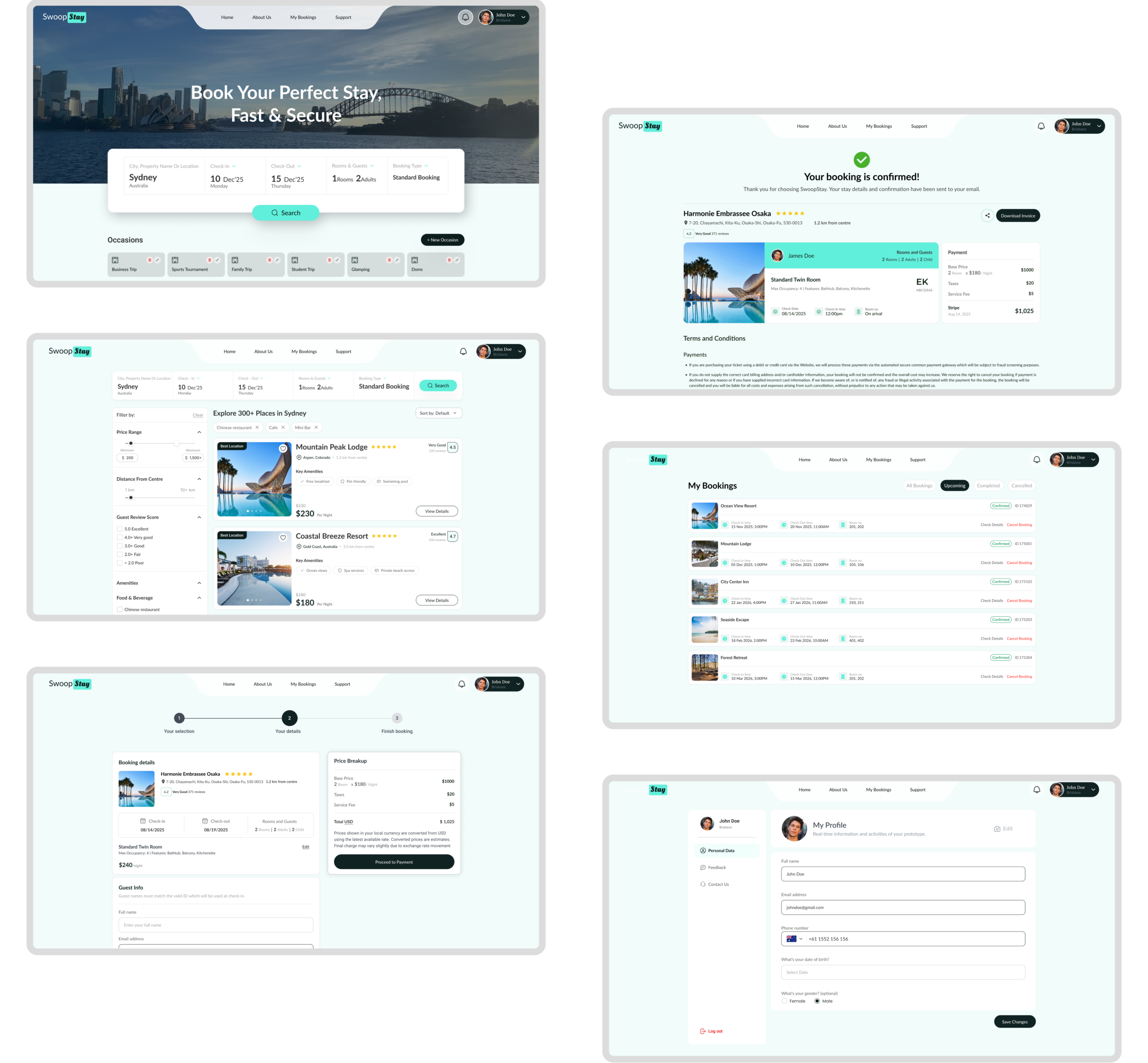 SwoopStay Wire Frame