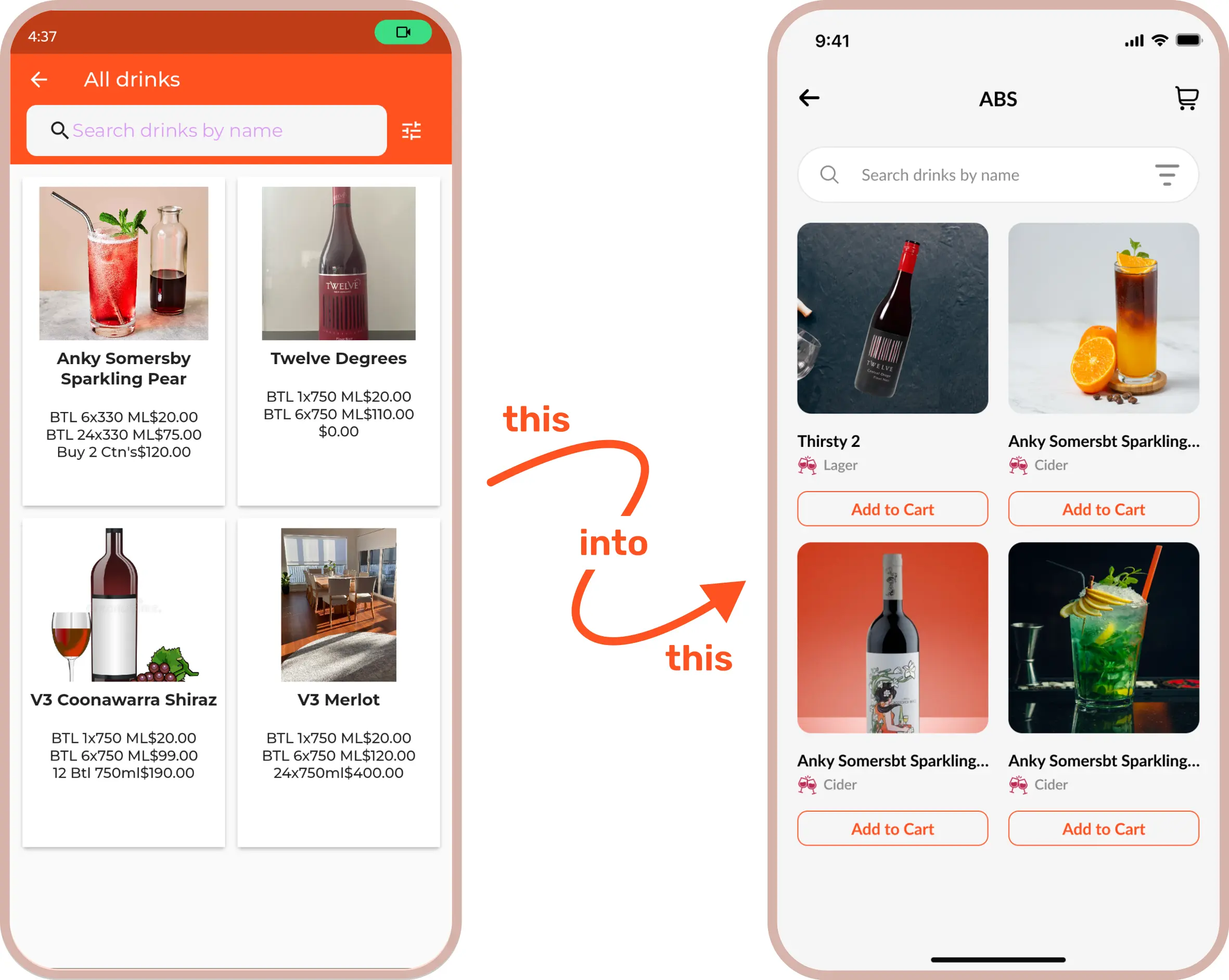Product List Screen UI